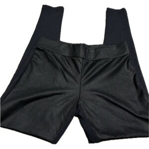 Pookie and Sebastian, black leather spandex leggings